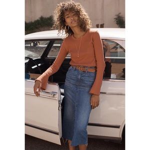 Madewell Reconstructed Denim Midi Skirt